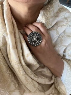 Complete your festive look with this stylish elegant ring, handcrafted by our artisans in Rajasthan.  Metal Purity: Hallmarked 925 Silver Adjustable  Weight of the ring: 21 grams Wedding Jewelery, Silver Cushions, Stone Necklace Set, 21 Grams, Gold Rings Stackable, Heirlooms Jewelry, Silver Necklace Statement, Festive Look, Gothic Rings