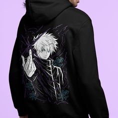 Gojo Satoru Hoodie Jujutsu Kaisen Anime Hooded Sweatshirt Toji Fushiguro Sukuna | eBay Hooded Outerwear With Anime Print, Black Anime Style Hooded Outerwear, Black Anime Hooded Outerwear, Black Hooded Anime Outerwear, Black Hooded Tops With Anime Print, Anime Style Hooded Winter Sweatshirt, Winter Anime Style Hooded Sweatshirt, Anime Print Hooded Top For Cosplay, Black Anime Print Hoodie