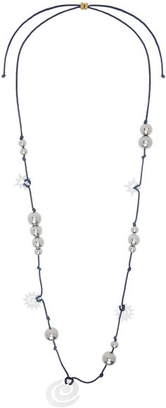 Cord necklace in navy. · Silver-tone beads throughout · White graphic charms at length · Pull-through fastening · D20 Supplier color: Blue Bear Woman, Pull Through, Women's Jewelry And Accessories, Accessories Jewelry Necklace, Cord Necklace, Watch Necklace, Jewelry And Accessories, Womens Jewelry Necklace, Women's Jewelry