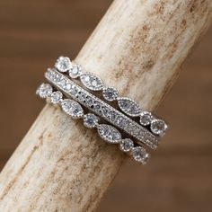 a close up of a ring on a branch