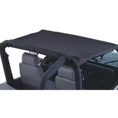 a black car with the top open and seat folded up to show it's cargo compartment