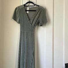 Andi Dusty Sage Ribbed Velvet Wrap Dress. Baltic Born. Never Worn. Tags Still On. Andi Ribbed Velvet Wrap Dress, Dusty Sage, Velvet Wrap Dress, Baltic Born, Dresses Xs, Wrap Dress, Colorful Dresses, Color Blue, Velvet