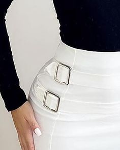 Style:ChicType:SkirtMaterial:PolyesterLength:MiniPattern Type:PlainDecoration:BuckledFit Type:SkinnyOccasion:DailyPackage Include:1*Skirt S: hips:34.8(inch); top length:15.6(inch); bottom waist:26.0(inch); M: hips:36.4(inch); top length:15.9(inch); bottom waist:27.6(inch); L: hips:38.0(inch); top length:16.3(inch); bottom waist:29.1(inch); XL: hips:39.6(inch); top length:16.7(inch); bottom waist:30.7(inch); Nature Dress, Square Rings, Trend Fashion, White Skirts, Olivia Mark, Get The Look, Look Fashion, Join Us, Dress Length