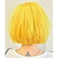 bright yellow bob hair Yellow Hair Dye, Rock Star Hair, Bob Hair Color, Short Bobs, Dyed Hair Pastel, Colourful Hair, Tumblr Hair