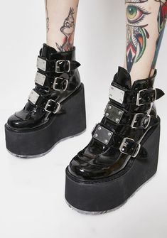 Trinity Boots, Kawaii Shoes, Black Platform