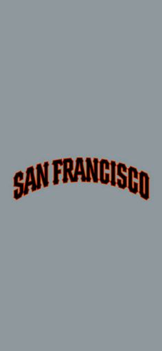 an orange and black san francisco logo on a gray background with the word san francisco