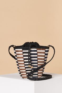 Cesta Collective Crossbody Lunchpail / Core Check Sisal Basket, Rwanda Africa, Lunch Pail, Mini Fan, Jane Birkin, Basket Bag, Women Artisans, Small Handbags, Black Hardware