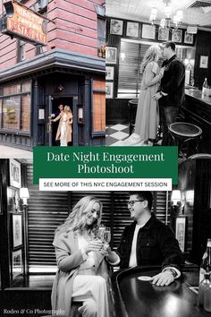 the cover of date night engagement photoshoot