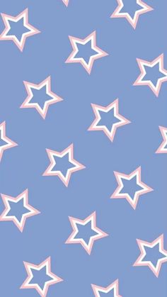 a blue background with pink and white stars