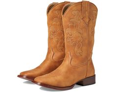 Women's Roper Cowboy Classic | Zappos.com Casual Snip Toe Boots For Western-themed Events, Casual Ankle Boots For Western-themed Events, Rugged Snip Toe Mid-calf Boots For Fall, Rugged Mid-calf Snip Toe Boots For Fall, Wide Calf Casual Mid-calf Boots With Square Toe, Casual Mid-calf Boots With Wide Calf And Square Toe, Brown Boots With Reinforced Toe, Trendy Leather Boots For Western-themed Events, Casual Mid-calf Boots With Stacked Heel And Snip Toe