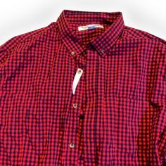 Men's Long Sleeve Button Down Shirt (Xxl) Slim-Fit Small Checkered Button Up Built-In Flex Brand: Old Navy Msrp: $34.99 * All Of The Pictures Were Taken By Me Of The Exact Item * * No Stock Photos * * Nwt * * New With Tags * Casual Red Shirt With Placket, Red Casual Shirt With Placket, Casual Red Flannel Shirt With Buttons, Red Shirt With Buttons And Relaxed Fit, Red Relaxed Fit Button-up Flannel Shirt, Red Relaxed Fit Flannel Button-up Shirt, Red Relaxed Fit Shirt With Buttons, Red Snap Button-up Shirt, Men's Uniform