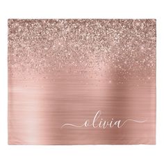 pink and rose gold glitter name placemat