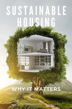 a poster with an image of a house in the middle of it and text that reads,