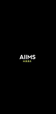 the words aims are written in black and yellow