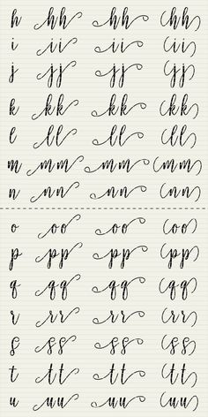 the different types of cursive writing