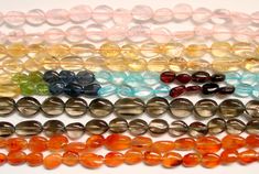 the beads are all different colors and sizes