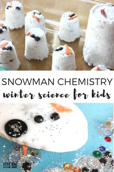 Snowman Baking Soda Science Experiment and Winter Activity for Kids Baking Soda Science, Winter Science Activities, Chemistry Activities, Melting Snowman, Winter Science, Melting Snowmen, Science Experiments For Preschoolers, Kid Experiments