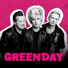 the band green day with pink background