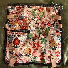 Tokidoki Lesportsac Purse, Nylon Material, Rainbow Zipper, Detachable Shoulder Strap, Original Keychain, Excellent Condition, Retired, Rare, And Hard To Find! Bag Lady, The Originals, Red, Women Shopping, Color