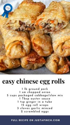 the recipe for easy chinese egg rolls