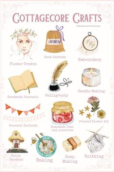 a poster with some things on it that are labeled in english and french language, including bread