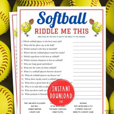 softball riddle me this printable game