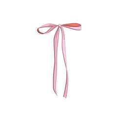 a pink ribbon tied to the side of a white wall