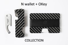 The collection includes the following products: - N Wallet Silver carbon fiber - silicon rubber with a choice of 10 different colours - O Key - Key Organizer carbon fiber - Bottle opener to O Key - from 2 to 6 keys (bottler opener, pendrive) SEE IN ACTION: See a video of this remarkable wallet in action here: https://www.youtube.com/watch?v=_TFa8uF3cm0 SHIPPING: Items will be shipped within 1-3 business days of order placement via priority registered mail. Shipping gratis MORE INFO: Please visit Durable Black Rectangular Wallets, Modern Black Wallet With Key Clip, Aluminum Wallet, Key Wallet, Key Organizer, Best Wallet, Credit Card Wallet, Minimalist Wallet, Slim Wallet