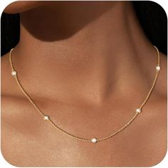 Gold Necklace for Women: Our Poaiiu gold necklace has a elegant and classic design, and the cubic zirconia on this choker necklace are fashion and trendy to go with any outfit. You will receive a dainty gold necklace that will add a touch of glamour to your look. Gold Necklace Dainty, Gold Necklace For Women, Dainty Choker Necklace, Layered Chain Necklace, Dainty Choker, Dainty Gold Necklace, 14k Gold Necklace, Gold Necklace Women, Necklace Dainty