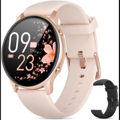 -Style You Can Count On - The Smart Watch For Women Adopts A Borderless Design And An Rose Gold Aerometal Aluminum Alloy Bezel, Also We Have Prepared Pink And Black Two Bands To Enhance Your Most Fashionable Outfits. And A 1.28'' Tempered Hd Lcd With Ips Technology For Enhanced Color And Clarity. With A Light 0.1lb Weight, A Thickness Of 0.25'', And A Skin-Friendly Silicone Strap, Allows You To Enjoy The Lightness Of Time. -Next-Level Body Health Monitor - Also Equipped With 2021 Enhanced Biosen Smart Watch Android, Watch Trends, Ios Phone, Sleep Tracker, Watch For Women, Watches For Women, Watch Lover, Girls Watches, Smart Watches