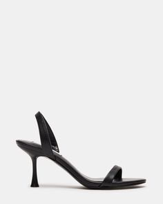 ELMA Black Leather Slingback Strappy Kitten Heel | Women's Heels – Steve Madden Steve Madden Store, Kitten Heel Sandals, Apparel Merchandising, 3 Inch Heels, Slingbacks, Women's Heels, Heel Sandal, Classic Dress, Dress Sandals