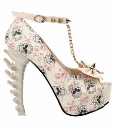 Flowers and skulls, a deadly combo. Give a skull touch to your style with this skull high heels beige shoes that will make you a real bad girl. Heel height: 8cm | 3.14 inches Handmade by our craftsmen Comfortable footwear Not available in store FREE STANDARD SHIPPING Skull Heels, Fantasy Shoes, Heels Beige, Skull Shoes, Perfect Heels, Beige Shoes, Platform High Heels, Women's Heels, Crazy Shoes