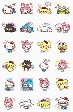 hello kitty stickers are shown in this image