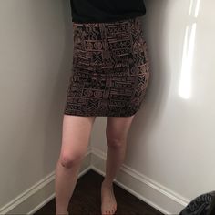 Size Small. Perfect Bodycon/Pencil Skirt For Casual Wear Or A Night Out. Stretchy Fabric With Inverted Elastic Waistband. Nwot Brand New Perfect Condition. You Can Also Roll Up The Waistband And Wear It As A Mini Skirt Or Roll It Down And Wear It As A Pencil Skirt For A More Proper Outfit Trendy Fitted Brown Mini Skirt, Brown Pencil Skirt For Night Out, Brown Stretch Pencil Mini Skirt, Brown Fitted Pencil Mini Skirt, Fitted Brown Pencil Mini Skirt, Brown Stretch Casual Mini Skirt, Brown Stretch Skirt For Night Out, Fitted Brown Pencil Skirt Casual Style, Casual Fitted Brown Pencil Skirt