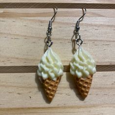 Brand New. Super Cute For Summer. Check Other Listings And Create A Bundle Deal! Vanilla Ice Cream Cone, Ice Cream Earrings, 16 Balloons, Pearl Chandelier Earrings, Stamped Earrings, Cream Earrings, Pearl Chandelier, Blue Dangle Earrings, Turquoise Earrings Dangle