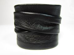 Twisted Leather Cuff Wrap Ladies Soft Black by Vacationhouse, $34.00 Classic Rectangular Wristlet For Gift, Classic Rectangular Wristlet As Gift, Classic Rectangular Wristlet Perfect As A Gift, Rectangular Black Cuff Bracelet For Gift, Rectangular Black Cuff Bracelet Gift, Rectangular Black Cuff Bracelet As Gift, Black Band Cuff Bracelet For Gifts, Black Band Cuff Bracelet As A Gift, Black Cuff Wristband As Gift