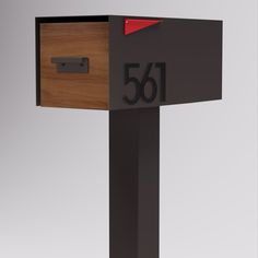 Malone Post Mount Mailbox | Modern Aspect Modern Mailbox Post, Address Signs For Yard, Custom Mailbox, Front Door Hardware, Custom Mailboxes, Mailbox Posts, Modern Mailbox, Mailbox Post, Newport Brass