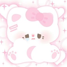 a pink hello kitty wallpaper with stars