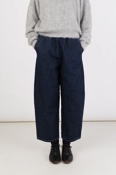 Dark Indigo Barrel Pant – Micaela Greg Barrel Pants, Easy Silhouette, Dark Indigo, Denim Trousers, Colored Denim, Mode Inspiration, Dart, Trousers Women, Personal Style