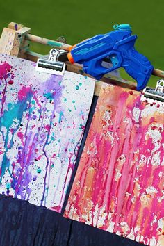 Bust summer boredom at home, school, or camp with Squirt Gun Painting, an�� Cute Diy Crafts, The Rainbow Fish, Fun Summer Crafts, Summer Diy Projects, Diy Summer Crafts, Rainbow Connection, Summer Crafts For Kids, Summer Projects, Fun Diy Crafts