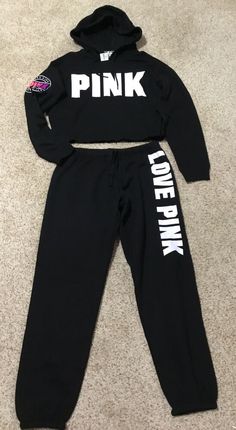 VICTORIA’S SECRET PINK BLACK LOGO SWEAT OUFIT SET NEW WITH TAGS SIZE XS/S #VictoriasSecret #SweatOufit #Casual Black Sweatpants With Logo Print For Loungewear, Casual Logo Print Sweatpants For Loungewear, Casual Sweatpants With Logo Print For Loungewear, Black Cotton Sweats With Logo Print, Cotton Sweats With Logo Print For Loungewear, Black Sweats For Loungewear, Black Spring Tracksuit In Athleisure Style, Black Athleisure Tracksuit For Spring, Black Logo Print Sweatshirt For Loungewear