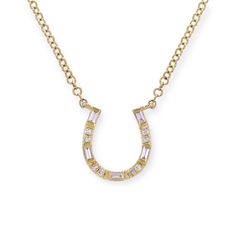 14k Yellow Gold Round & Baguette Diamonds .05 Total Carat Weight 16-18 inches in length Horseshoe Necklace, Baguette Diamonds, Lone Star, Baguette Diamond, Celebration Of Life, Diamond Jewelry, New Product, Diamonds, Yellow Gold