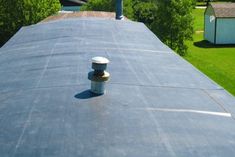 the top of a roof with a fire hydrant on it