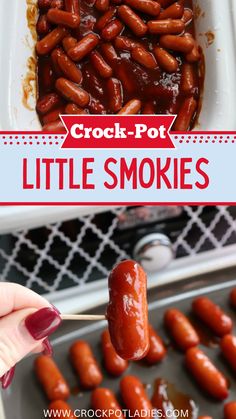 crock - pot little smokies recipe with text overlay