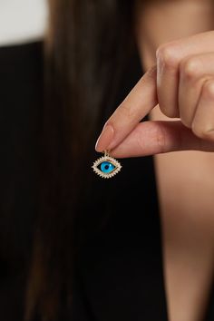 ◾14k Solid Gold Evil Eye Pendant Necklace For Women, Nazar Good Luck Pendant Necklace, Charm Blue Eye Necklace, Greek Evil Eye Necklace  ❝🧿Wearing the minimalist evil eye necklace removes the bad energy from you. It is a tradition that protects you from negative influences and you believe that it brings them luck by attracting positive energy.❞ ◾Made to order.◾ * Raw Material: 100% 14K Solid Gold * Gold Color selection: Yellow Gold, Rose Gold, White Gold * Pendant Height: 11mm/0.43inch * Pendan Spiritual Sapphire Pendant Jewelry, Blue 14k Gold Necklace With Charms, Handmade 14k Gold Sapphire Jewelry, Blue Jeweled Necklaces As Gifts, Sapphire 14k Gold Pendant Jewelry, Amulet Style Jewelry With Diamond Eyes For Gift, Blue Sterling Silver Amulet Jewelry, Blue Sterling Silver Jewelry With Diamond Eyes, Blue Sterling Silver Jewelry With Jewels