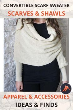 Convertible Scarf Sweater by Mounteen. Add style and sophistication to your favorite winter outfit and take it from boring to brilliant, in an instant, with our adorable, Convertible Scarf Sweater. Worldwide shipping. Visit to learn more or save to your board for later! Apparel & Accessories, Clothing Accessories, Scarves & Shawls Versatile Fall Sweater With Soft Texture, Versatile Soft Texture Sweater For Fall, Snug Trendy Sweater For Fall, Trendy Snug Sweater For Fall, Casual Soft Winter Sweater, Versatile Beige Winter Sweater, Trendy Winter Layering Shrug, Casual Soft Sweater For Fall, Chic Knit Shrug For Layering