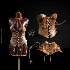 "This corset fits the Mini Dress Form: https://www.etsy.com/ca/listing/1670301103/mini-leather-dress-form-pdf-svg-pattern Video tutorial: https://youtu.be/kfe1Br3yzvg The pattern has stitching holes marked for 4 mm stitching irons.  Video about how to print the patterns and solve common printing problems: https://youtu.be/iBfn8cXseMY Length: approximately 4\" at the front. Waist: approximately 6.7\" What you are gonna need:  Tools: Knife or scissors, stitching irons, maul or mallet, hole punch, pair of harness needles, waxed thread.  Materials: 1-1.3 mm (2.5-3 oz) leather, any temper. Lace. Hardware: None Join our Facebook group to share your works and see what other people are making. Also the group is the best place to be informed about new patterns and discounts: https://www.facebook.co Vintage Brown Corset Dress, Leather Corset Pattern, Corset Fits, Mini Dress Form, Leather Working Patterns, Corset Pattern, Mini 8, Leather Corset, Leather Projects