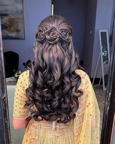 Co Bride Hairstyle Indian, Hairstyles For Bridal Lehenga, Braidsmaid Hairdo, Open Hairstyles Indian Wedding Lehenga, Hair Styles For Lehenga Indian Weddings, Free Hair Hairstyles For Lehenga, Hairstyles For Lehenga Indian Weddings, Hairstyle For Wedding Indian, Engagement Hairstyles For Lehenga