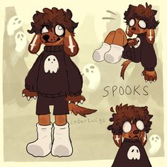 a drawing of a dog dressed up as spooks