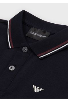 Emporio Armani - Long-sleeved, Stretch Piqué Polo Shirt, 96% Cotton 4% Elastane, Navy blue, Size: 4 Armani Kids, Emporio Armani, Mens Polo, Men's Polo Shirt, Polo Ralph Lauren, Polo Shirt, Size 4, Ralph Lauren, Navy Blue